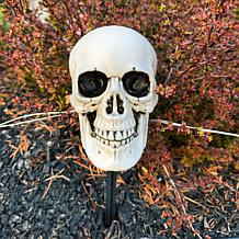Haunted Hill Farm 1-Ft. Skull Stakes with Lights, Set of 6
