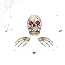 Haunted Hill Farm 1.3-Ft. Giant Talking Skeleton with Hands