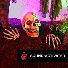 Haunted Hill Farm 1.3-Ft. Giant Talking Skeleton with Hands
