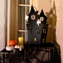 Haunted Hill Farm 1.3-Ft. LED Metal Haunted House Decoration for In...
