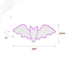 Haunted Hill Farm 13.8-in. Neon Purple LED Bat Wall Decoration for ...