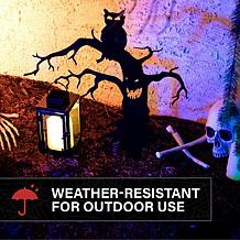Haunted Hill Farm 2-Ft. LED Metal Spooky Tree with Owl & Lantern fo...