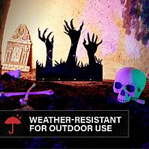 Haunted Hill Farm 2-Ft. LED Metal Zombie Hands Coming From Ground D...