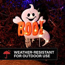 Haunted Hill Farm 2-Ft. LED White Happy Halloween Sign with Ghosts ...
