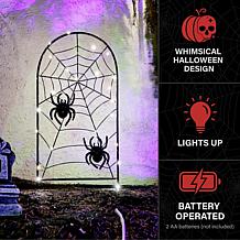 Haunted Hill Farm 2.6-Ft. LED Metal Spiderweb with Stake for Indoor...