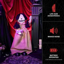 Haunted Hill Farm 2.9-Ft. Standing Animated Creepy Doll Animatronic