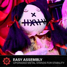 Haunted Hill Farm 2.9-Ft. Standing Animated Creepy Doll Animatronic
