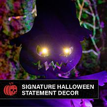 Haunted Hill Farm 3-Ft. Black Metal Scarecrow Decoration with LED E...