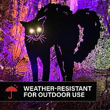 Haunted Hill Farm 3-Ft. Metal Black Cat Decoration with LED Eyes fo...