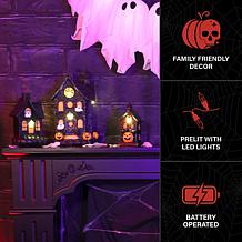 Haunted Hill Farm 3-Piece Spooky Lighted LED Haunted House Set