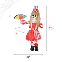 Haunted Hill Farm 3.3-Ft. Standing Animated Girl with Umbrella Anim...
