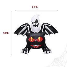 Haunted Hill Farm 5' Tall Pre-lit Inflatable Black Cat Bat and Ghost