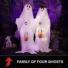 Haunted Hill Farm 5.3-Ft. Lighted Up Ghost Family Animatronic