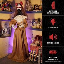 Haunted Hill Farm 5.4-Ft.Standing Pop-Up Creepy Lady Animatronic