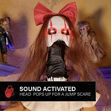 Haunted Hill Farm 5.4-Ft.Standing Pop-Up Creepy Lady Animatronic