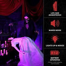 Haunted Hill Farm 5.6-ft. Floating Lady with Magic Reaper Animatronic