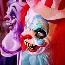 Haunted Hill Farm 5.6-Ft. Standing Double Headed Animated Clown Ani...