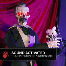 Haunted Hill Farm 5.9-Ft. Standing Animated Magician Animatronic