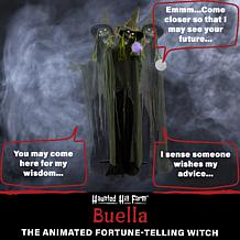 Haunted Hill Farm 6' Buella the Animated Fortune-Telling Witch