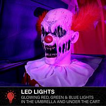Haunted Hill Farm 6-Ft. I Scream Clown Cart Animatronic