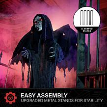 Haunted Hill Farm 6-Ft. Standing Animated Reaper with Wings Animatr...
