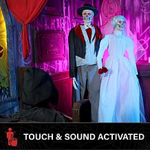 Haunted Hill Farm 6.1-Ft. Undead Bride & Groom Animatronics