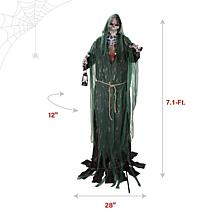 Haunted Hill Farm 7.1-Ft. Standing Animated Reaper Animatronic