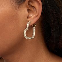 Heidi Daus All You Need Is Love Pavé Heart Hoop Earrings
