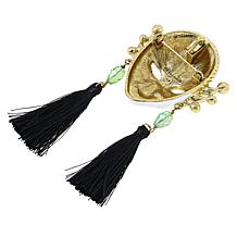 Heidi Daus "Artful Disguise" Crystal and Enamel Mask Pin/Pendant