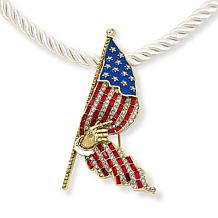 Heidi Daus Behold! Your Country's Flag Pin/Pendant with Cord Necklace