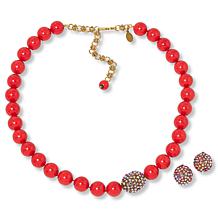 Heidi Daus "Big Pretty" Crystal Necklace and Earring Set