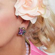 Heidi Daus Bunny Garden Multicolor Crystal Bronzetone Earrings