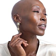 Heidi Daus Champagne Cocktail Crystal Drop Earrings