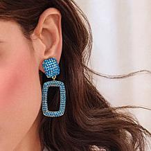 Heidi Daus Crystal Window Pane Stud Earrings