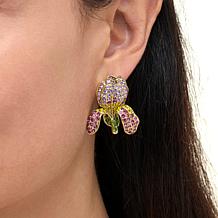 Heidi Daus Early Bloomer Goldtone Crystal Flower Stud Earrings