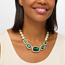 Heidi Daus Exquisite Elegance 16-3/4" Simulated Pearl Station Necklace