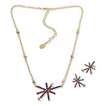 Heidi Daus "Fire Flower" Crystal Necklace and Earring Set