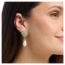 Heidi Daus Forever Love Crystal and Bead Drop Earrings