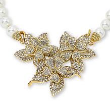 Heidi Daus Four Seasons in Bloom White Bead & Crystal Flower Necklace