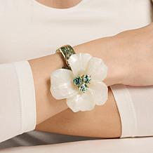 Heidi Daus Glamorous Gardenia Crystal Cuff Bangle Bracelet