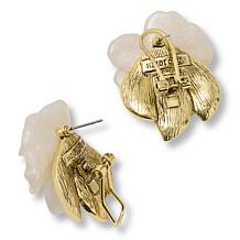 Heidi Daus Glamorous Gardenia Crystal Floral Inspired Earrings