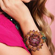 Heidi Daus Late Bloomer Floral Multicolor Cuff Bangle Bracelet