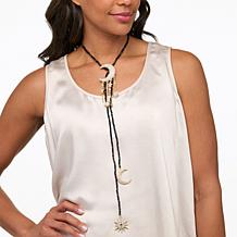 Heidi Daus Moon & Star Crystal Pin and Lariat Necklace Set