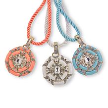 Heidi Daus Newport Chic Grande Crystal & Enamel Pendant with Necklace
