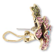 Heidi Daus Pretty Polly Crystal Parrot Beaded Button Stud Earrings