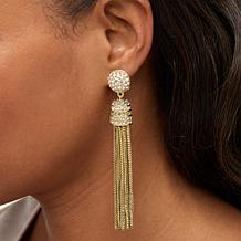 Heidi Daus Retro Fabulous Crystal Accent Tassel Earrings