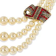 Heidi Daus Ribbon Candy Glass Pearl and Crystal Necklace