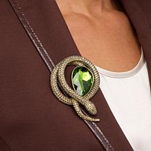 Heidi Daus "Serpentina" Glass and Crystal Pin