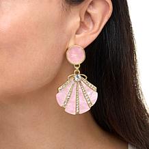 Heidi Daus Shell-Tastic Crystal-Accented Drop Earrings