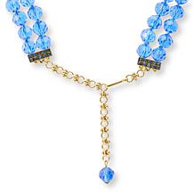 Heidi Daus Ships Ahoy Crystal and Blue Enamel Drop Necklace